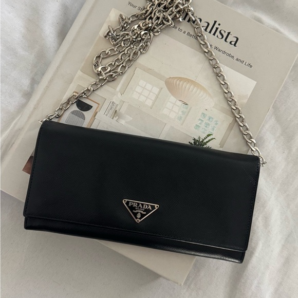 Prada Handbags - Authentic Prada Saffiano Crossbody Bag Wallet On Chain